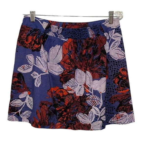 Edme & Esyllte Anthropologie Small Blue Printed A Line Mini Skirt - Picture 3 of 6